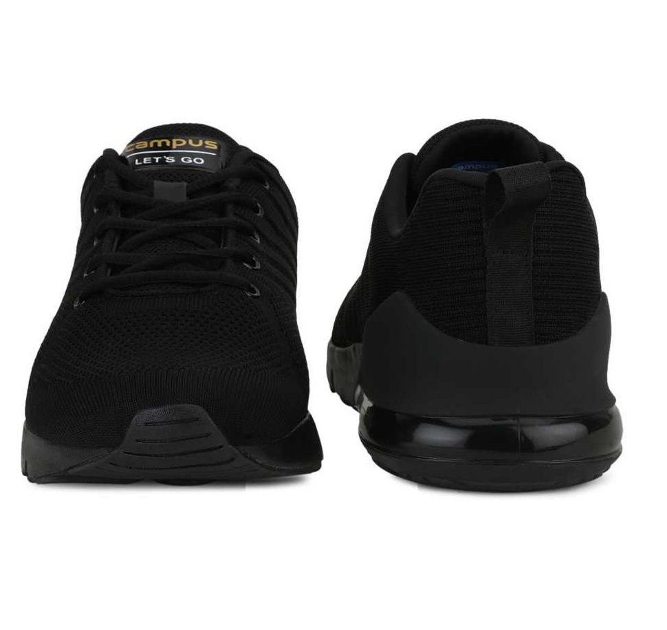 Campus black hot sale shoes price